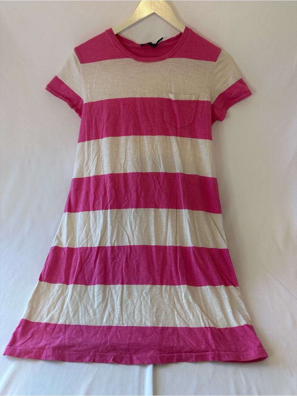 Ralph Lauren Pink and White Striped Midi Dress